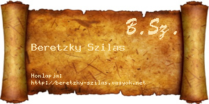 Beretzky Szilas névjegykártya